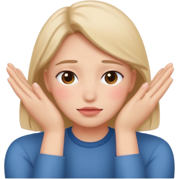 Standard smiley emoji blushing and hiding face with hands emoji