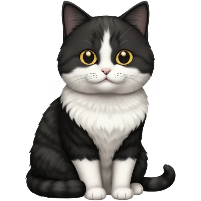 american short hair black white color emoji