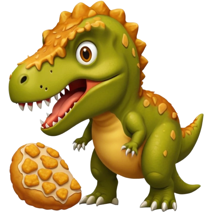 Trex scared of chicken nugget emoji