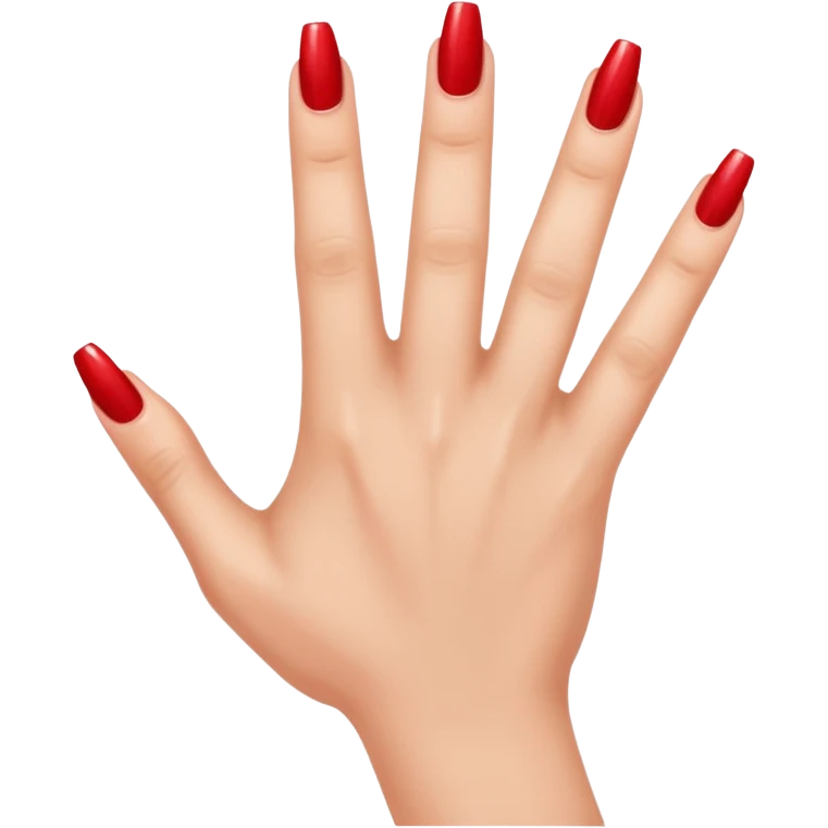 hand showing off shiny red nails emoji