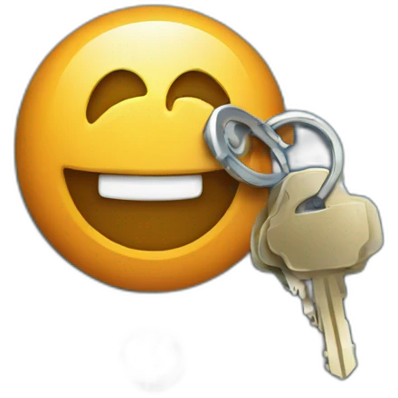 blue bitcoin wallet and key emoji