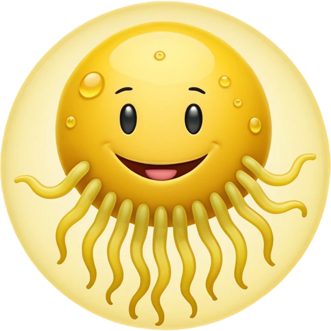 cartoon yellow bacterium with flagella emoji