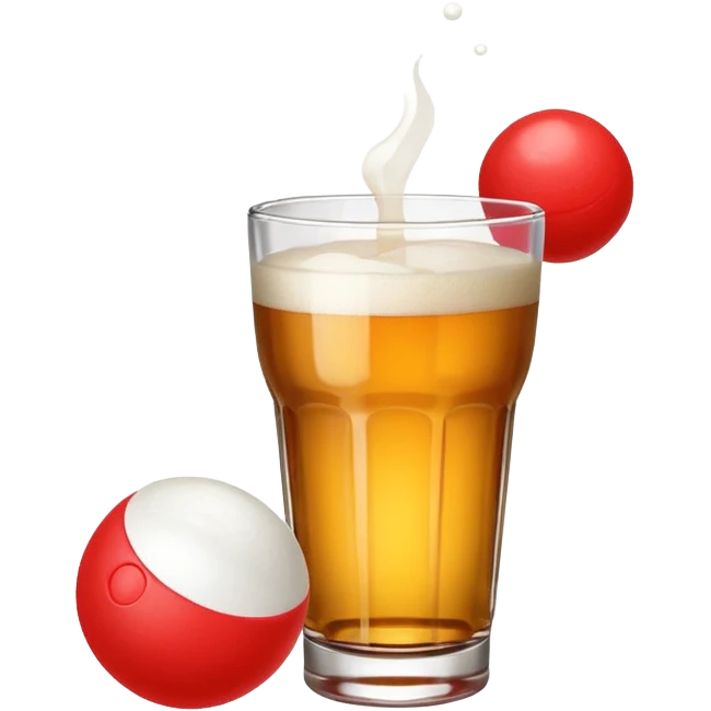 Generami l’emoji di un bicchiere da beer pong con una pallina da beer pong  emoji