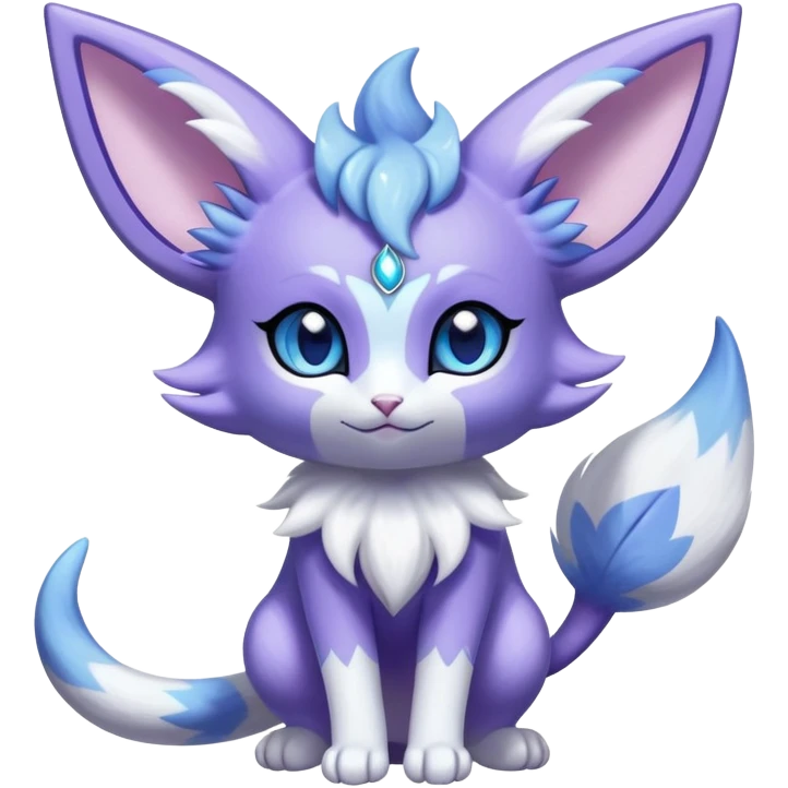 Shiny Exotic Cute Adorable Majestic Espeon-Meowstic-Hybrid-Creature with pattern-markings emoji
