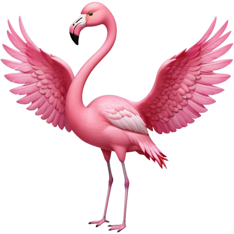 flamingo with wings spread emoji