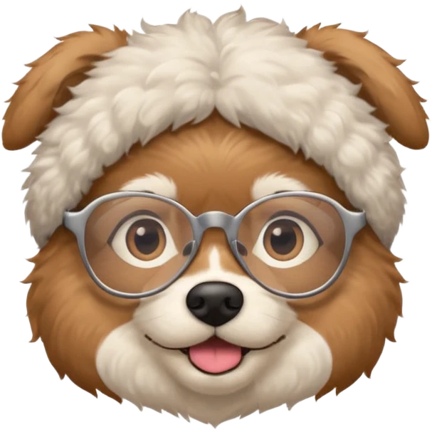 dog wearing grany emoji