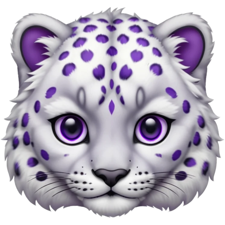 Snow leopard purple eyes emoji