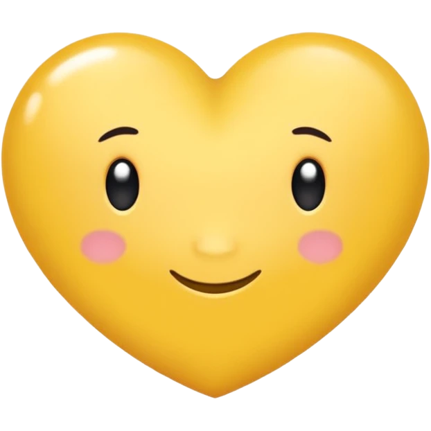 Une bulle de BD jaune avec dedans un coeur blanc  emoji