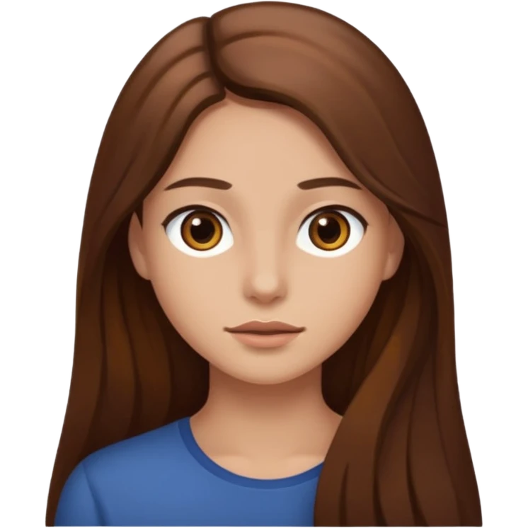 ange cheveux châtains longs emoji