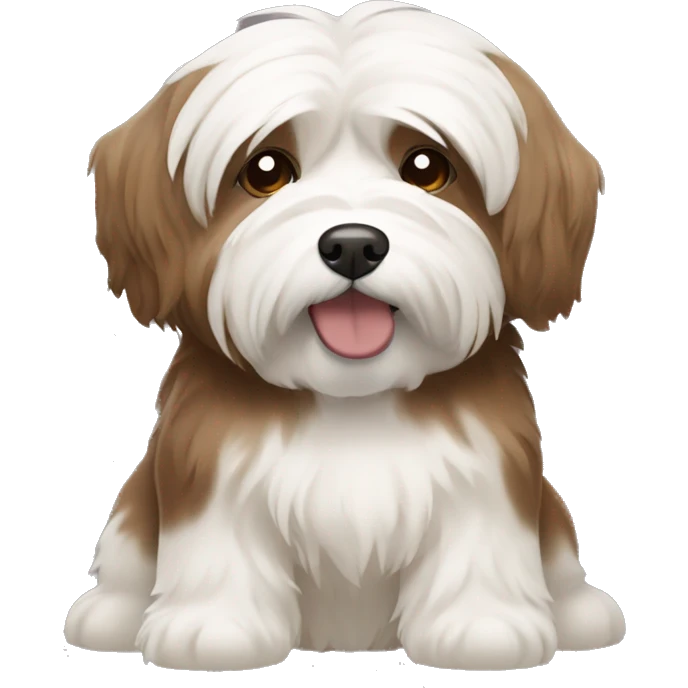 Brown and white fat Havanese dog emoji