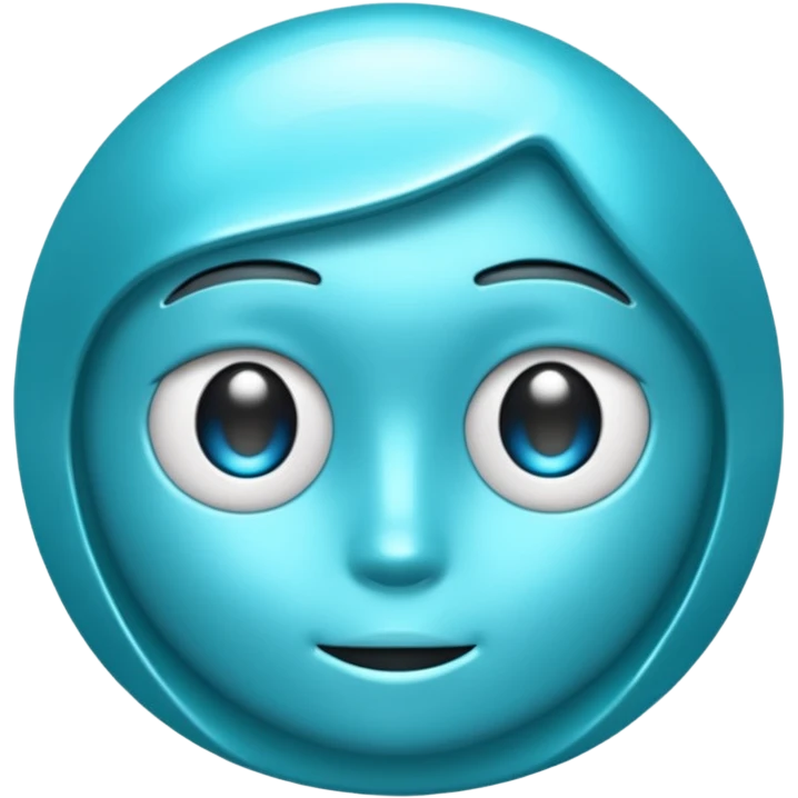 shiny cyan-colored nu (ν) character emoji
