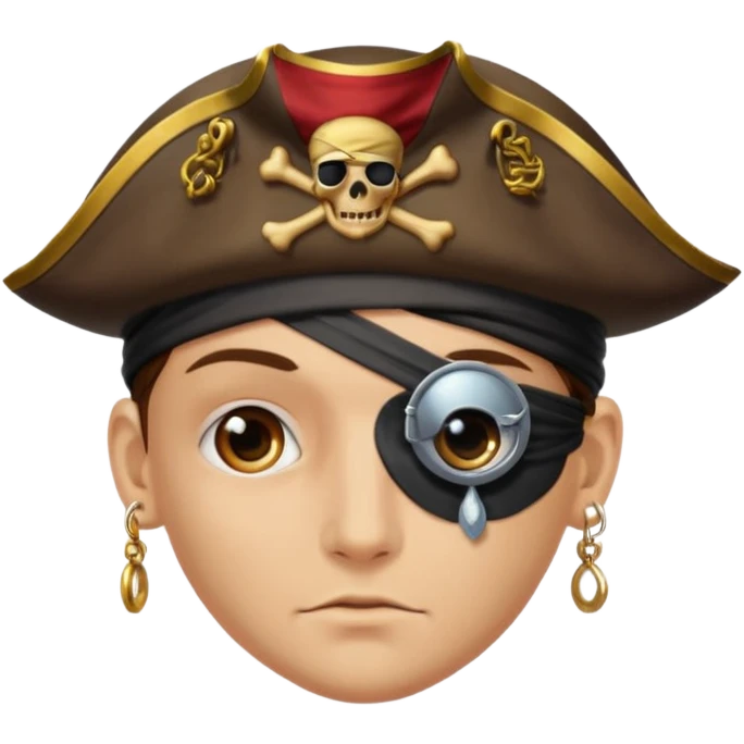 Eye patch pirate with earring, one eye covered
 emoji