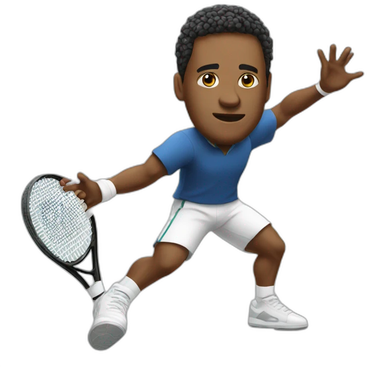 tennis player making politics emoji