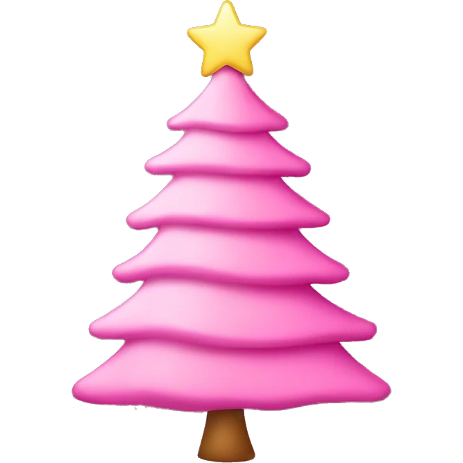 Pink Christmas tree emoji