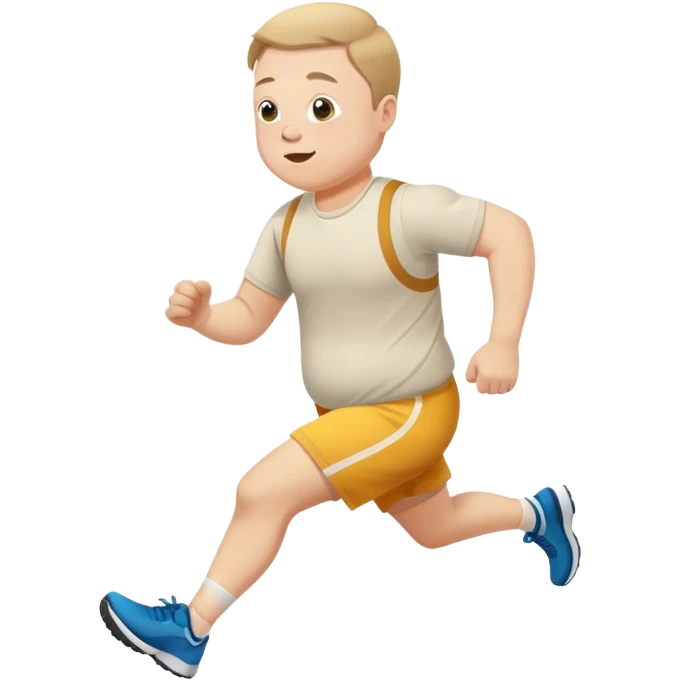 Guy with down syndrome running with a cool background emoji