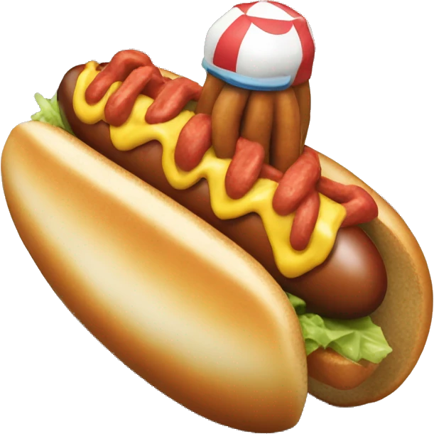 un hotdog surfeando emoji
