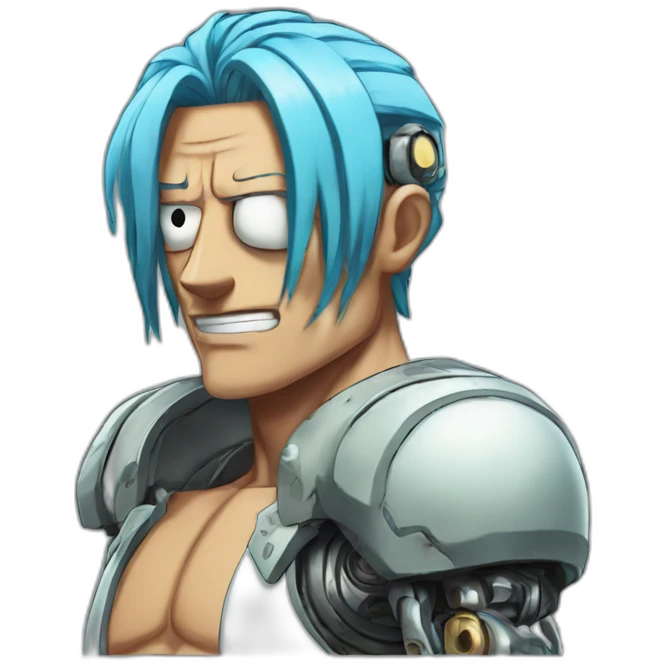 franky the cyborg from one piece comic emoji