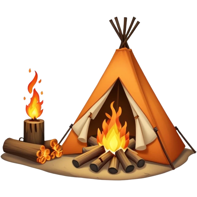 campfire next to a tent emoji