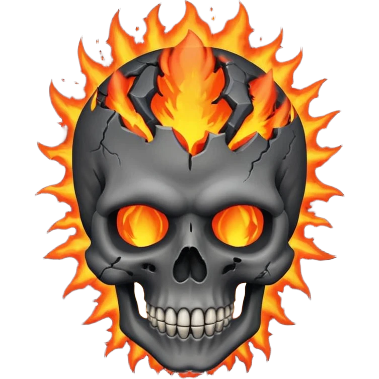 Skull who's upper side is exploded with an volcano eruption in his mind emoji