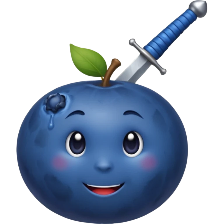 Blueberry fruit with sword in iy emoji