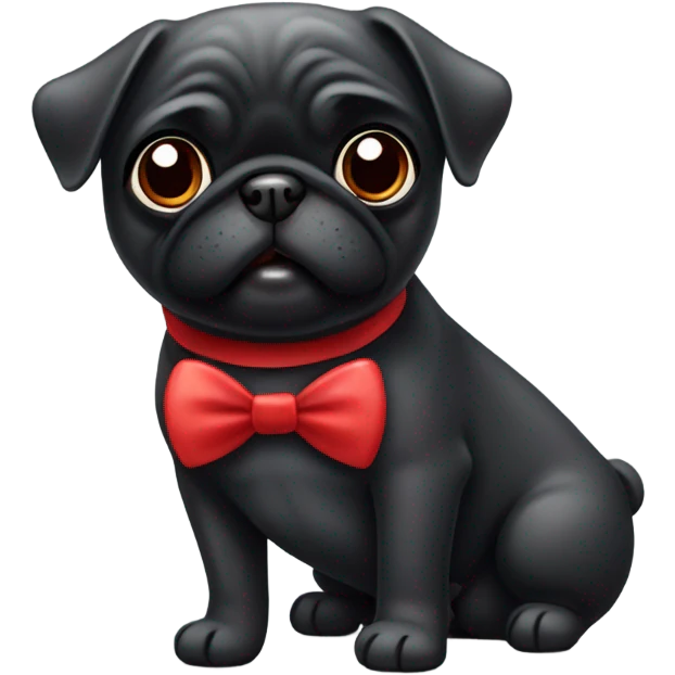 Black pug Valentine’s Day card emoji