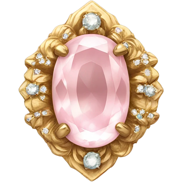 vintage gold necklace with pale pink jewel emoji