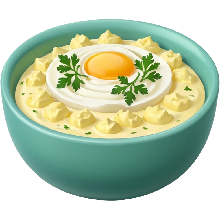 a bowl of egg salad, minimal, simple, clear emoji