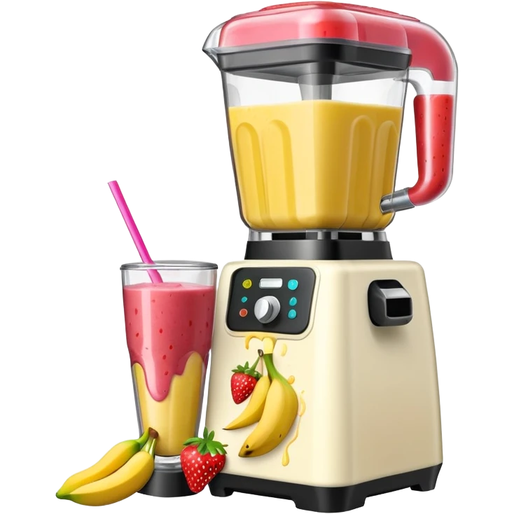 A SMOOTHIE MACHINE WITHOUT THE LID ON, THE SMOOTHIE SPLASHES OUT emoji