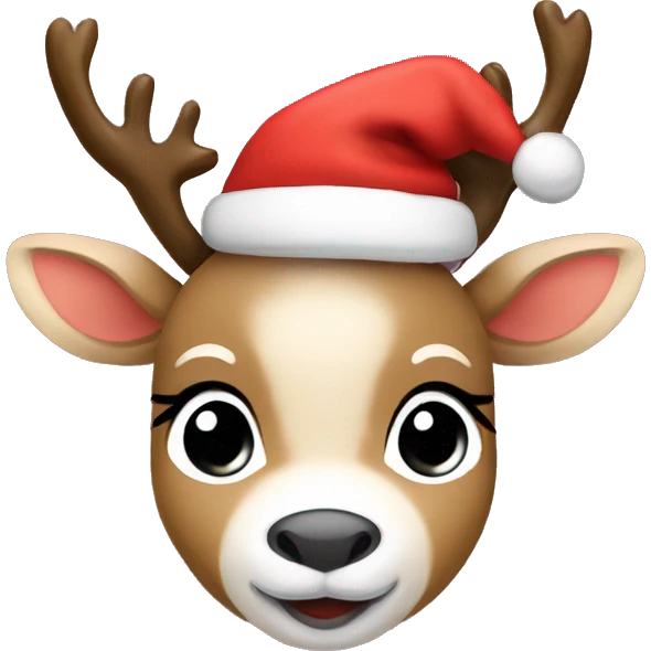 baby reindeer with santa hat  emoji