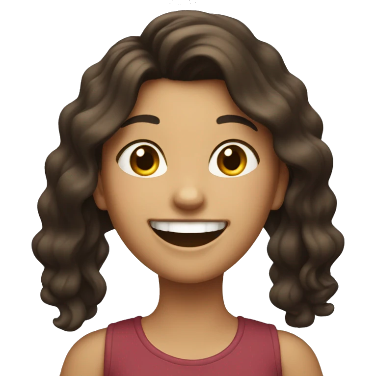 brunette girl laughing emoji