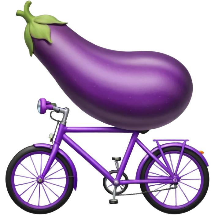 Eggplant riding a bike emoji