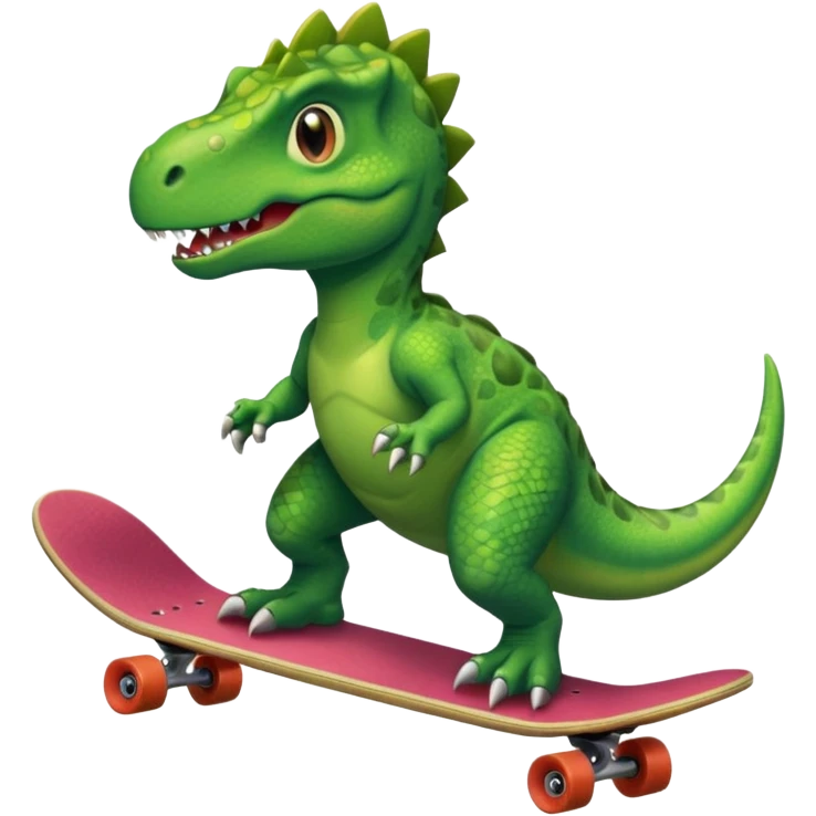 Dinosaur on a skateboard emoji