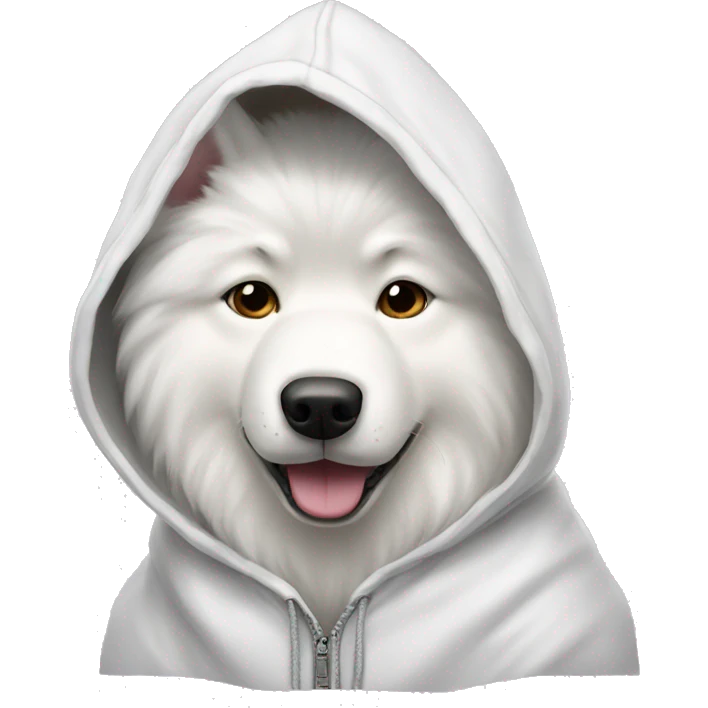 Samoyed wearing hoodie emoji