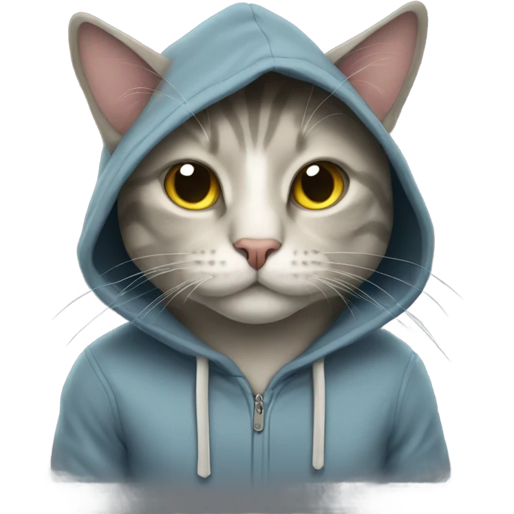 Cat wearing hoodies  emoji