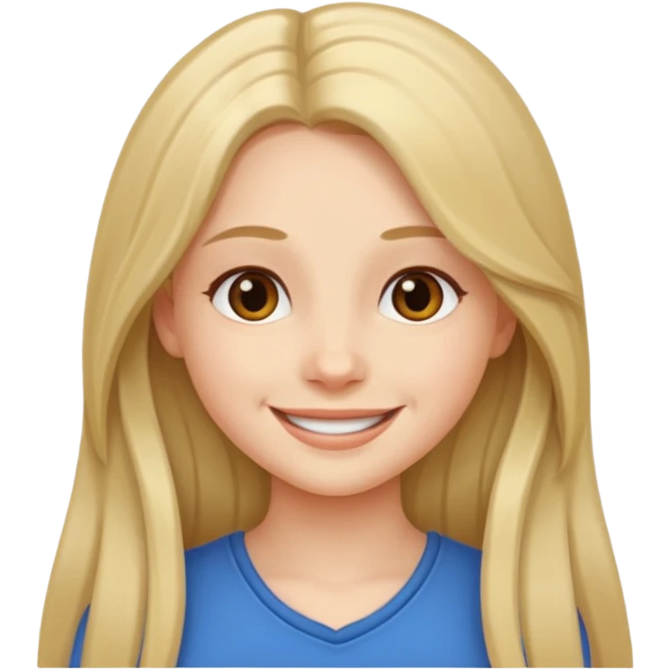 Дівчина з простими довгим волоссям emoji