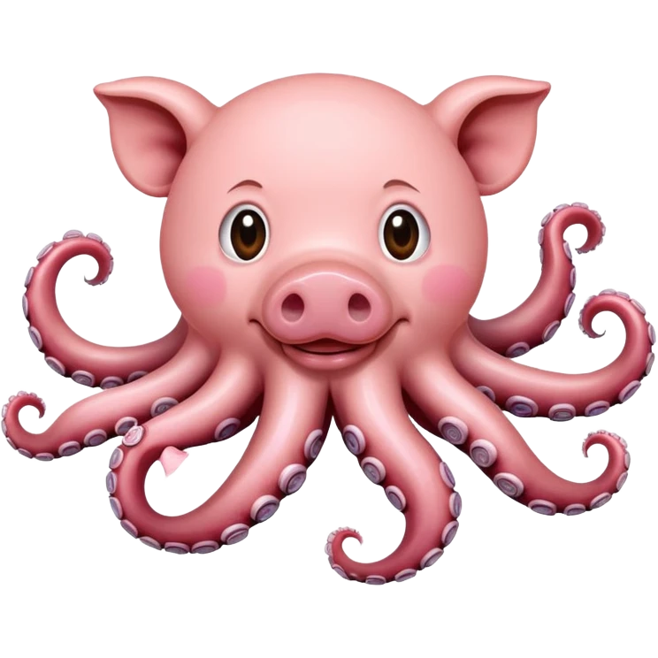 pig eating octopus  emoji