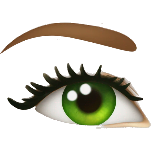 lashes on green eyes emoji