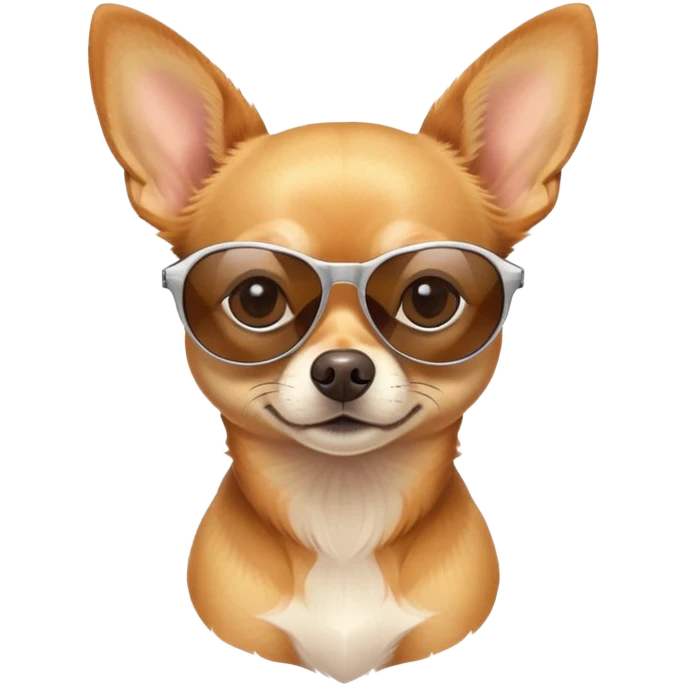 Goldenbrown Chihuahua with songlases  emoji