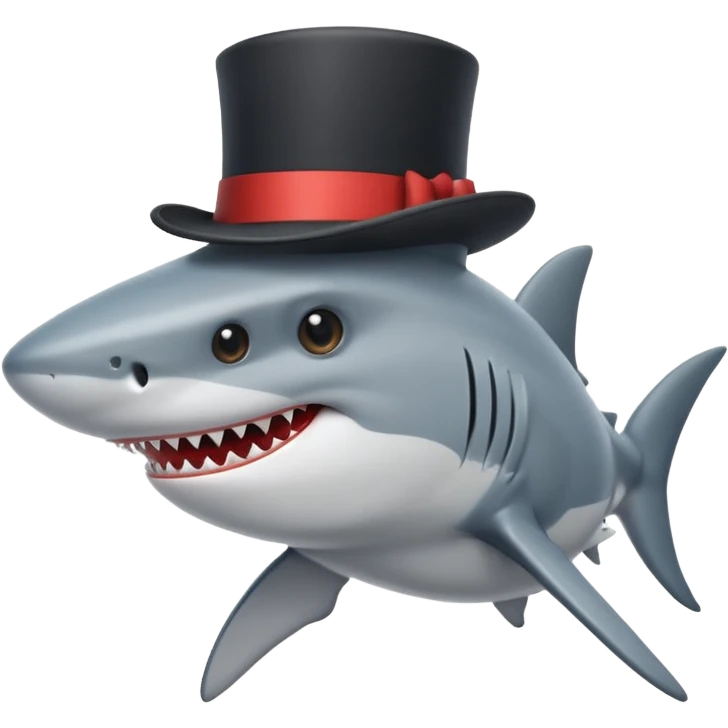 Shark with a top hat emoji