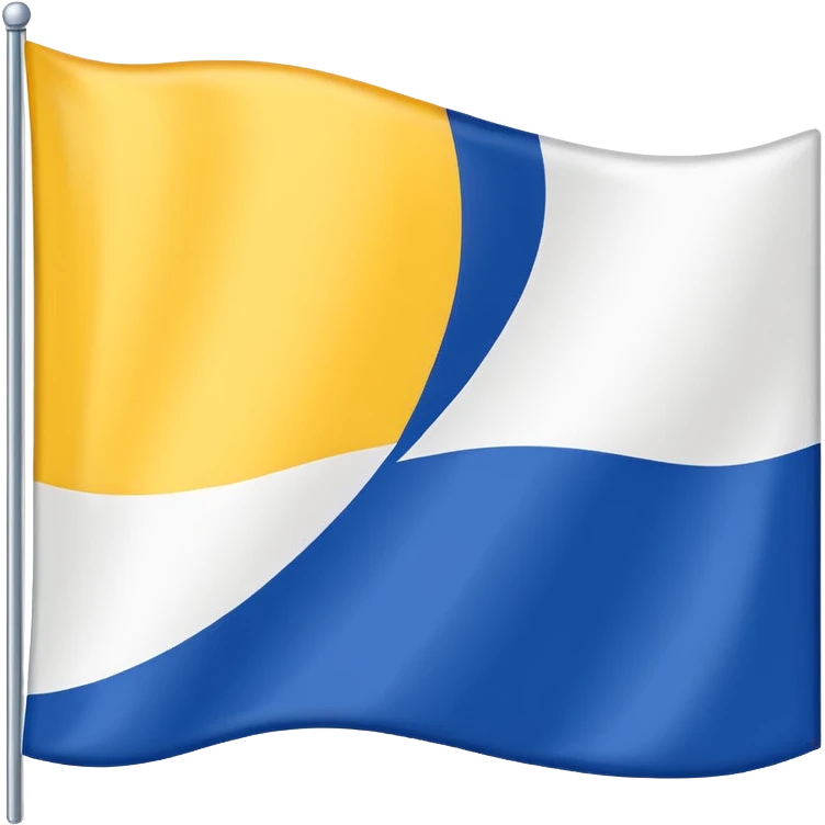 bandera dividida verticalmente en tres colores: blanco, azul y amarillo (en ese orden) emoji