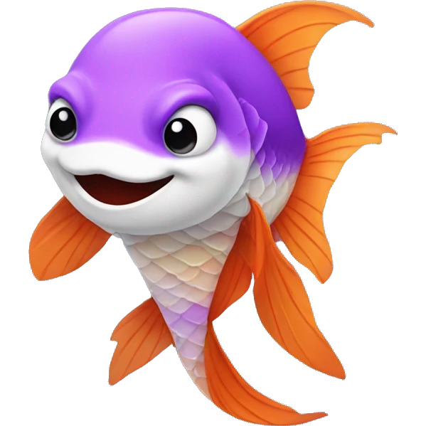 Koi fish with a purple mustache  emoji