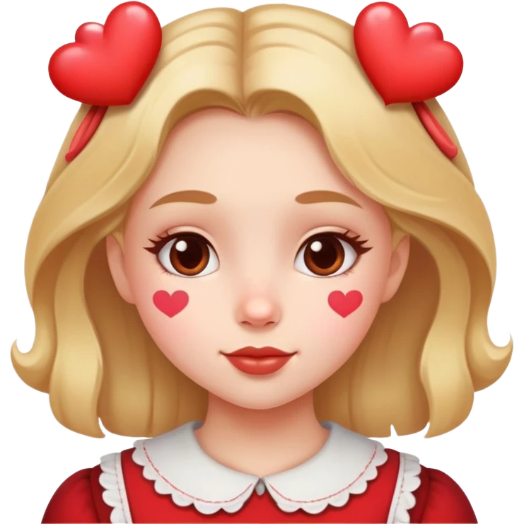 sweet face and hearts emoji