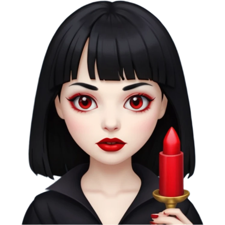 quero a foto de uma vampira com franja de cabelo preto emoji