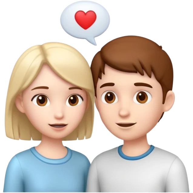 generate realistic detailed boy and girl talks 3d style  emoji