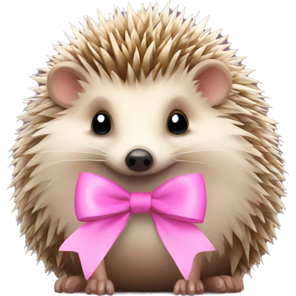 hedgehog with a pink bow emoji