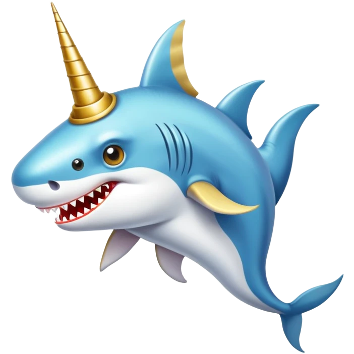 Un unicornio con cuerpo de tiburón  emoji