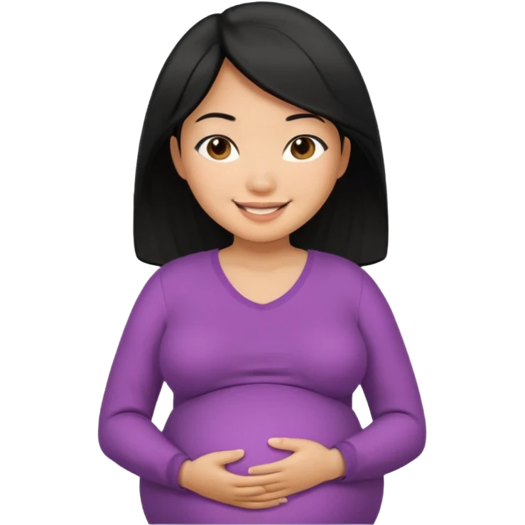 pregnant asian woman with black hair emoji