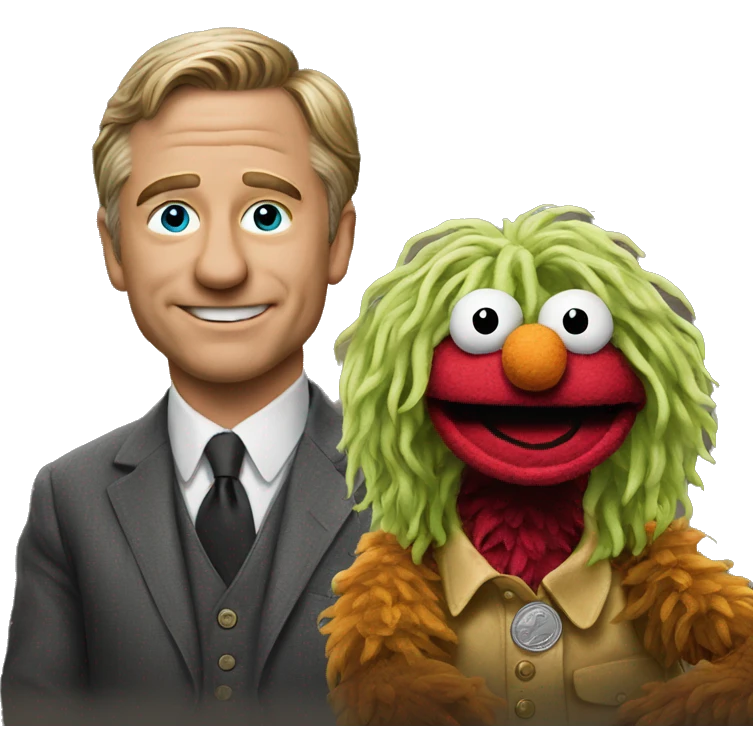 A muppet and a nickel  emoji