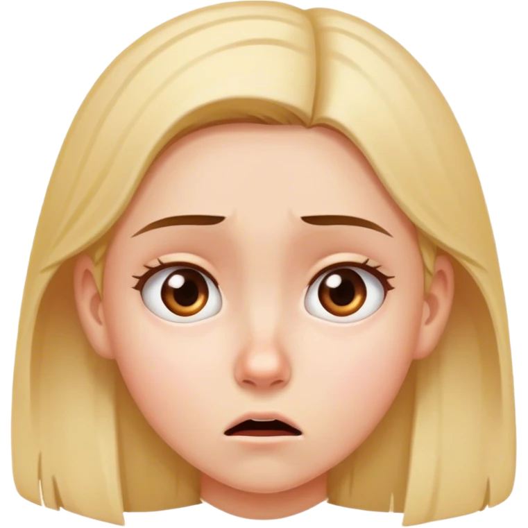 Girl hearing shooking news looks concerned  emoji