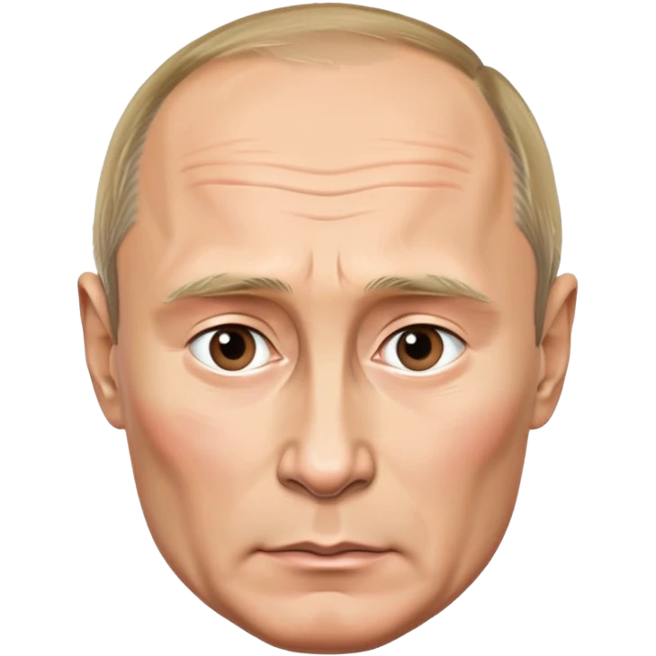 Vladimir Putin portrait with stern expression emoji